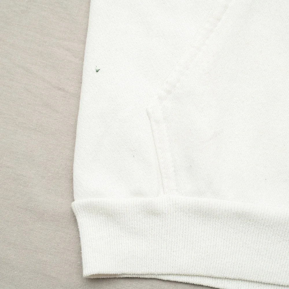 Vintage 70s 80s White Raglan NAU Hoodie Adult Medium Sewn Letters‎ Artex